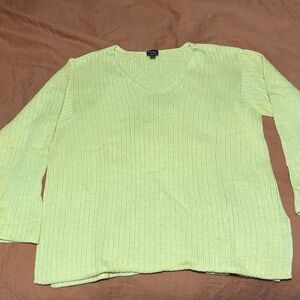Eileen Fisher Lemon V-Neck Sweater